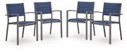 Rocky Creek - Sling Arm Chair (Set of 4) - Blue / Gray Signature Design by Ashley®