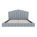 Queen Upholstered Bed Frame With Shell Shaped Headboard - Light Blue - Light Blue Hearth and Haven