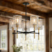 5 Light Chandelier, Textured Glass Pendant Light, (Not Including The Bulb) For Living Room - Black / Gold Daily Nest