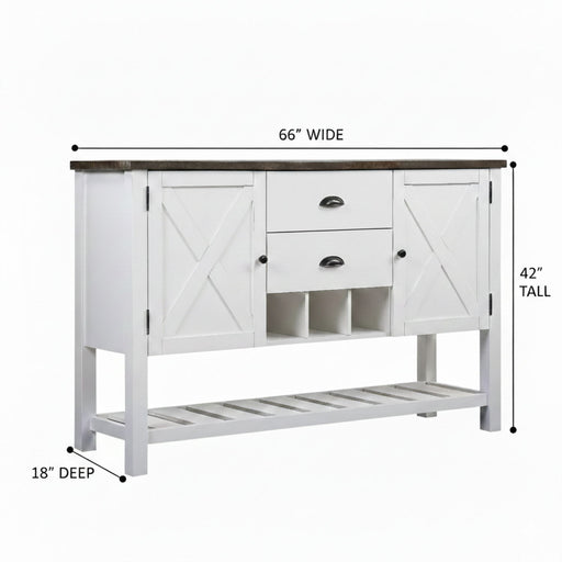 2 Drawer Server - Brown Emerald Home