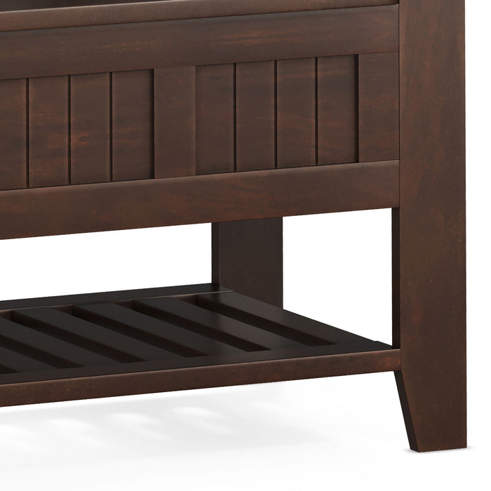 Acadian - Entryway Storage Bench With Shelf - Brown Simpli-Home