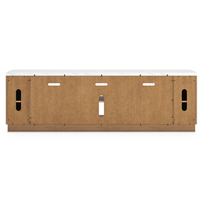 Camdill - XL TV Stand With Fireplace Option - Light Brown Signature Design by Ashley®