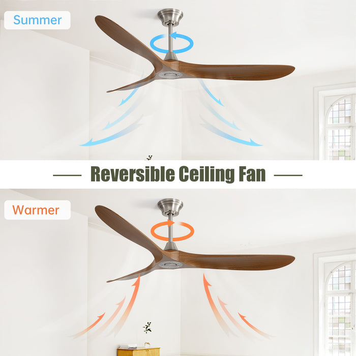 60" Outdoor Ceiling Fan Without Light With Smart App Control - Brushed Nickel Daily Nest