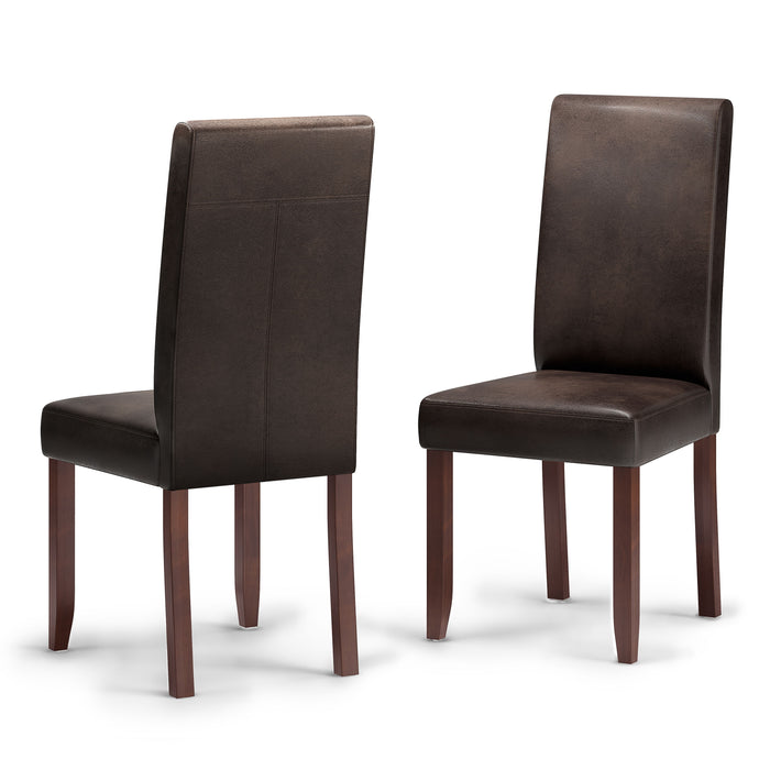 Acadian - Parson Dining Chair (Set of 2) - Distressed Brown