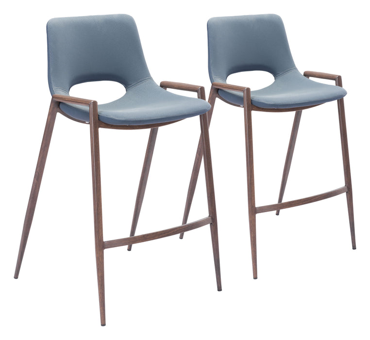 Desi - Counter Stool With Walnut Legs (Set of 2) Zuo Modern