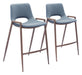 Desi - Counter Stool With Walnut Legs (Set of 2) Zuo Modern