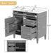 Bathroom Vanity With Top Sink, 2 Drawers, Tip Out Drawer Hearth and Haven