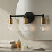 3 Light Wall Sconce, Vanity Light, No Bulbs Included - Black / Gold Daily Nest