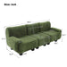 3 Seater Sofa Couch With Curved Armrests Noble House