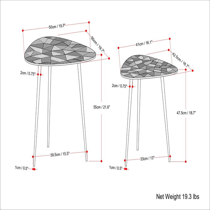 Shelton - 2 Piece Metal Nesting Table - Nickel Simpli-Home