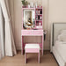 Small Makeup Vanity Desk With Adjustable LED Lights Home Essentials