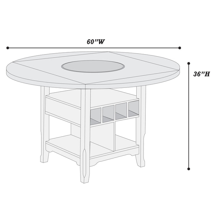 Contemporary Counter Height Dining Set With Built In Lazy Susan Home Essentials