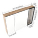 Wall Mounted Bathroom Mirror Cabinet With Soft Close Door, Adjustable Shelves - Imitative Oak Home Essentials