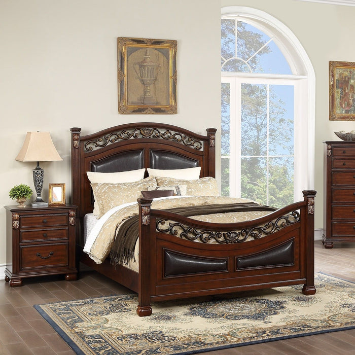 3 Piece Bedroom Set, Traditional Bed With 2 Nightstands Home Essentials