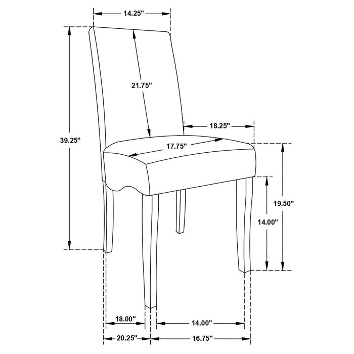 Upholstered Dining Chair Soft Padded Seat And Flared Back Design (Set of 2) - Gray Furniture Max