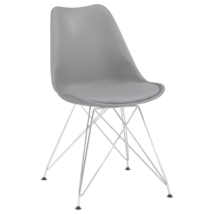 Padded Side Chair And Soft Upholstered Seat (Set of 2) - Gray Furniture Max