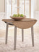 Harperfeld - Round Dining Room Drop Leaf Table - Natural / Gray Signature Design by Ashley®