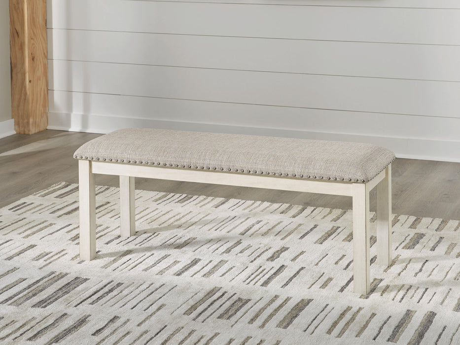 Robbinsdale - Large Upholstered Dining Room Bench - Antique White Signature Design by Ashley®