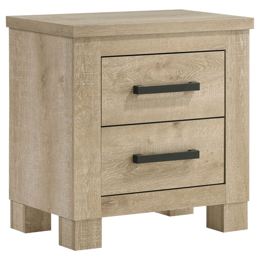 Sansome - 2 Drawer Nightstand Bedside Table - Oak Furniture Max
