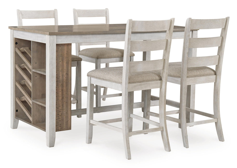 Skempton - Rectangular Counter Table With Storage - White Signature Design by Ashley®