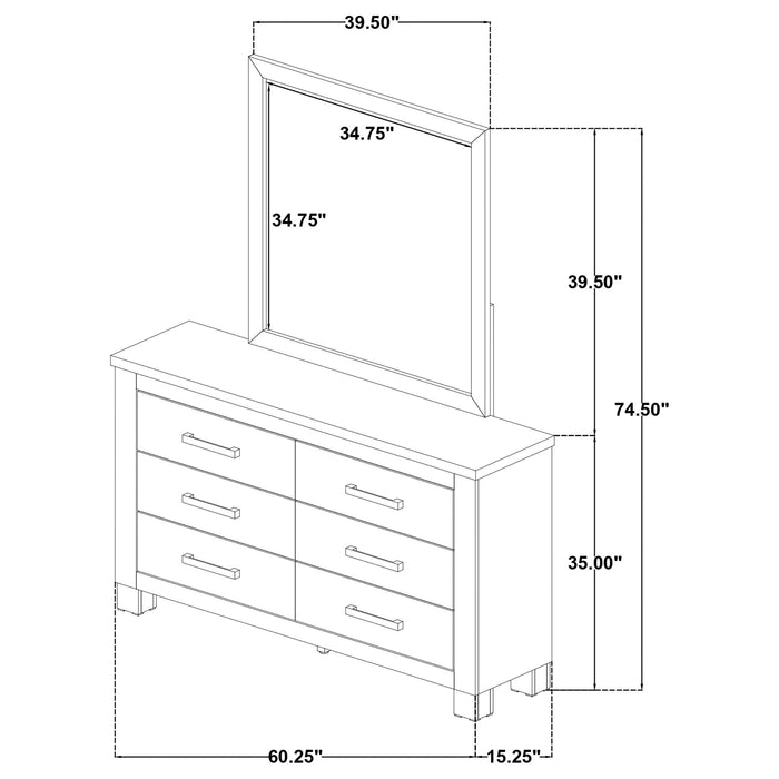 Sansome - 6 Drawer Dresser With Mirror - Oak Furniture Max