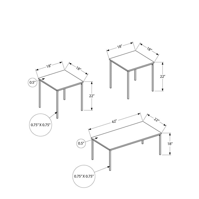 Table Set, Coffee, End, Contemporary, Modern (Set of 3) 8th Street