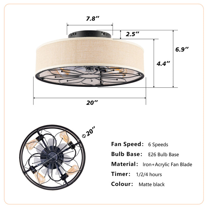 Lotus Bladeless Ceiling Fan With Remote Control For Living Room - Matte Black Daily Nest