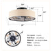 Lotus Bladeless Ceiling Fan With Remote Control For Living Room - Matte Black Daily Nest