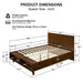 Queen Size Platform Bed Frame With Footboard Storage - Walnut Noble House