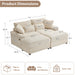 Double Chaise Lounge Set With Reversible Storage Ottomans, USB Port Home Essentials