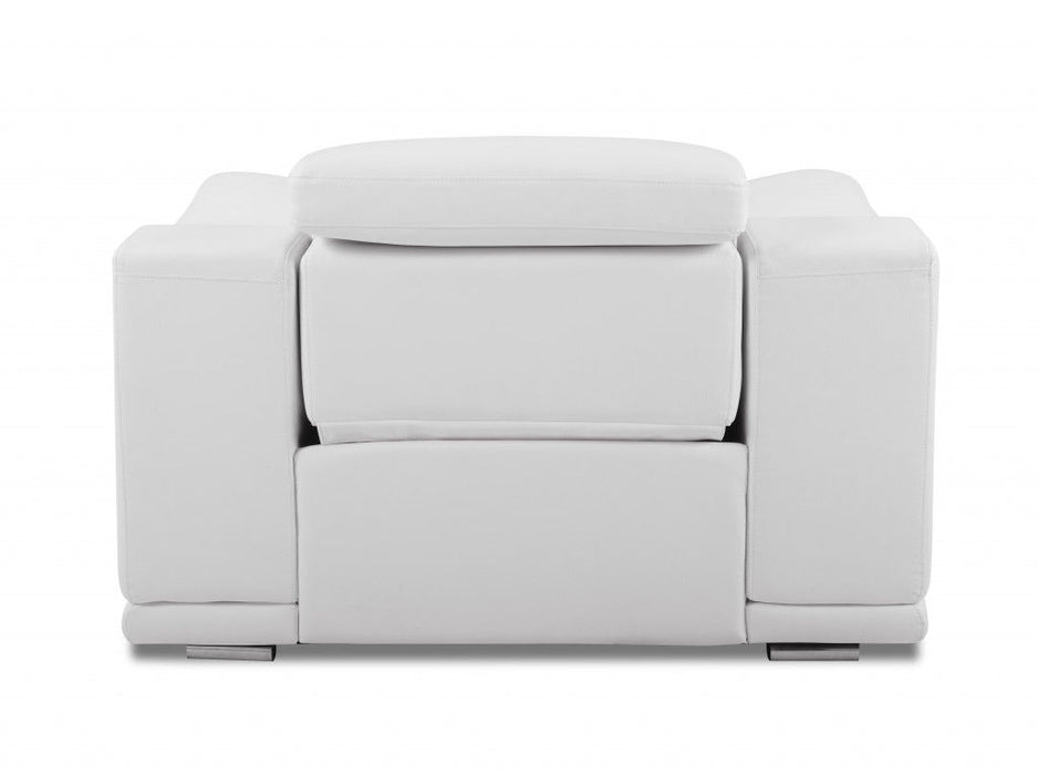 Mod Italian Leather Recliner Chair - Winter White