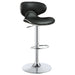 Bar Stool With Curved Design, Height Adjustable & Swivel Base (Set of 2) - Black Furniture Max