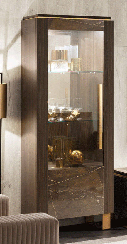 Essenza - 1 Door Vitrine Right - Brown / Gold Arredoclassic Italy