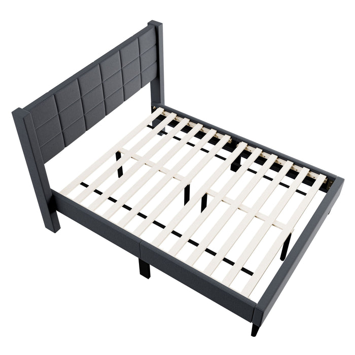 Bed Upholstered Box Design Headboard Home Essentials