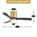 42" Ceiling Fan With Dimmable LED Light, DC Reversible Motor, 6 Speed Adjustable For Living Room - Gold / Black Daily Nest