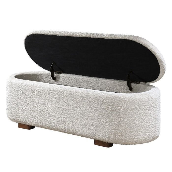 Sandro - Bench With Storage - Beige Boucle & Walnut ACME