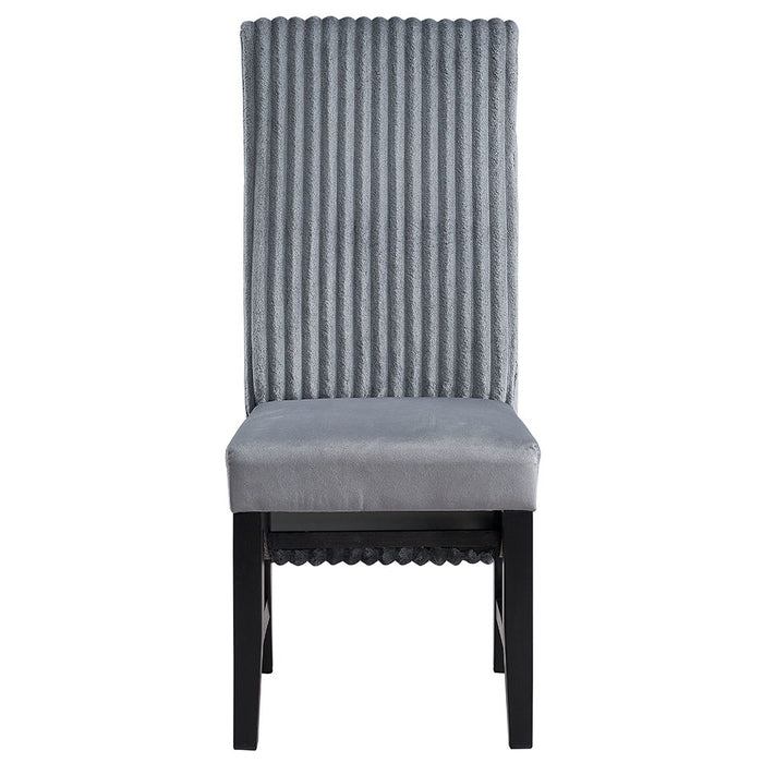 Kini - Side Chair Set of 2) - Gray Corduroy & Black