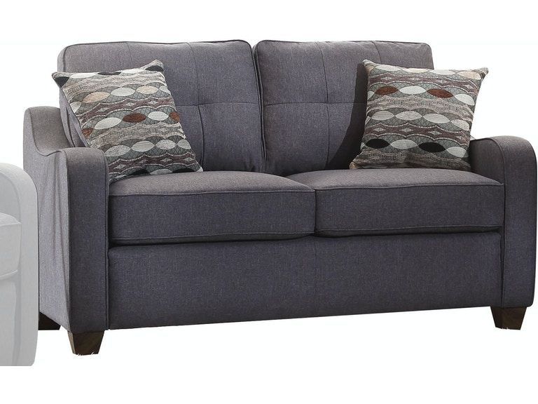 Linen Love Seat - Gray