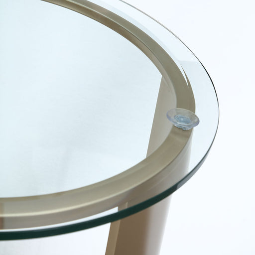 Houston - Round Chairside Table - Brushed Gold Michael Amini