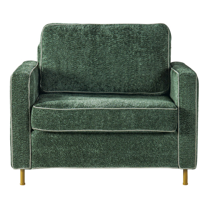 Accent Chair Upholstered Single Sofa With Square Arms, Sewn Pillow Back For Living Room Noble House