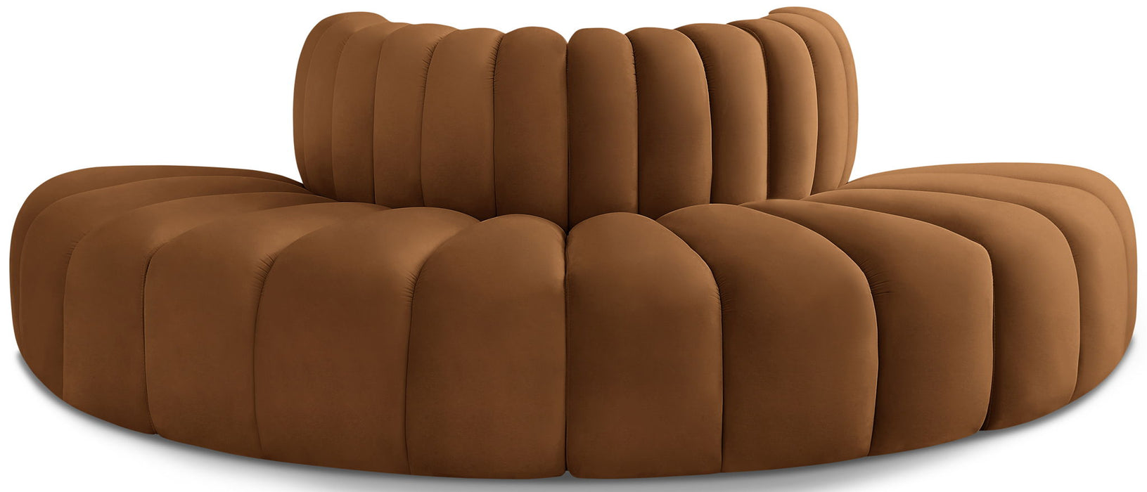 Arc - Velvet 4 Piece Modular Sofa - Saddle Meridian Furniture