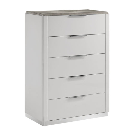 Jazz - 5 Drawer Chest - White Matrix Furniture Group