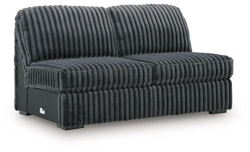 Midnight-Madness - Armless Loveseat - Gunmetal Signature Design by Ashley®