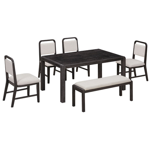 Extendable Dining Table Set With 4 Upholstered Chairs And 1 Bench Hearth and Haven