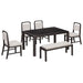 Extendable Dining Table Set With 4 Upholstered Chairs And 1 Bench Hearth and Haven