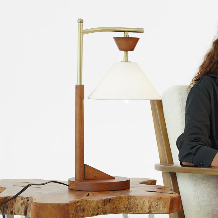 Nightstand Desk Lamp With Cone Shade For Eye Protection - Brown Ashcroft Furniture