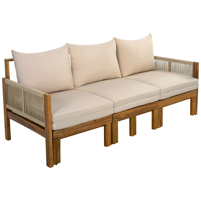 Outdoor 3 Seat Patio Sunbed Hearth and Haven