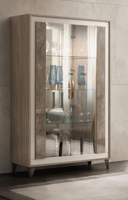 ArredoAmbra - 2 Door Glass Cabinet - Light Brown Arredoclassic Italy