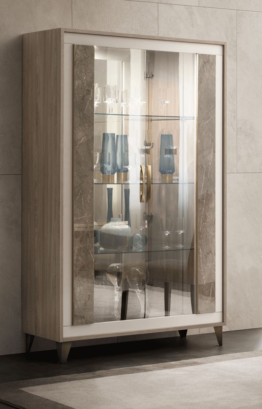 ArredoAmbra - 2 Door Glass Cabinet - Light Brown Arredoclassic Italy