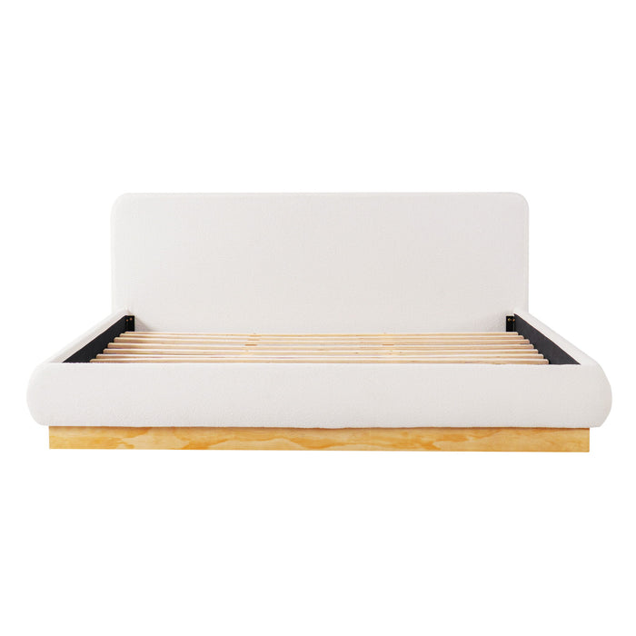 Upholstered Platform Bed Frame, No Box Spring Required Noble House
